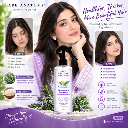 BARE ANATOMY Rosemary & Rice Water Hair Growth Spray