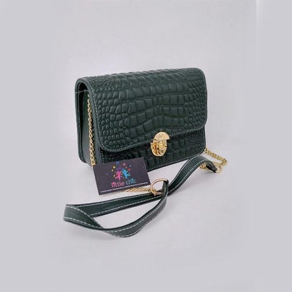 Stylish crocodile texture cross body bag