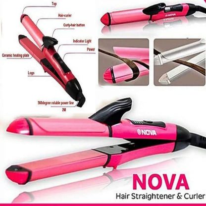 2 In 1 Hair Straighter & Curler