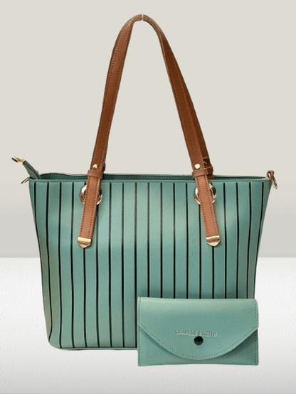 2 PCs leather hand bag set