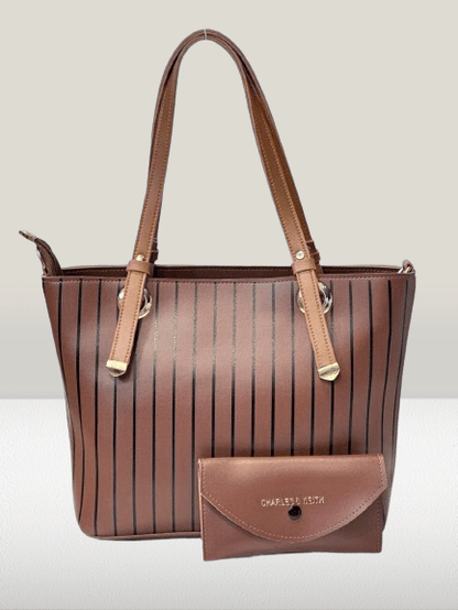 2 PCs leather hand bag set